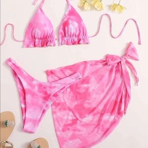 SHEIN Pink Tie-Dye Bikini Set